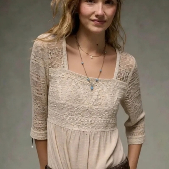 new directions Tops - New Directions Cream Lace Blouse